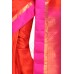 Vijayalashmi Orange Pink Kanchipuram Silk Saree [विजयलक्श्मी कौसुम्भ पाटल काञ्चीपुरं कौशेय शाटिका]
